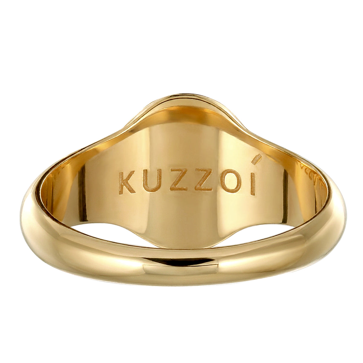 Gold - KUZZOI | Siegelring | Oval | 925 Sterling Silber vergoldet