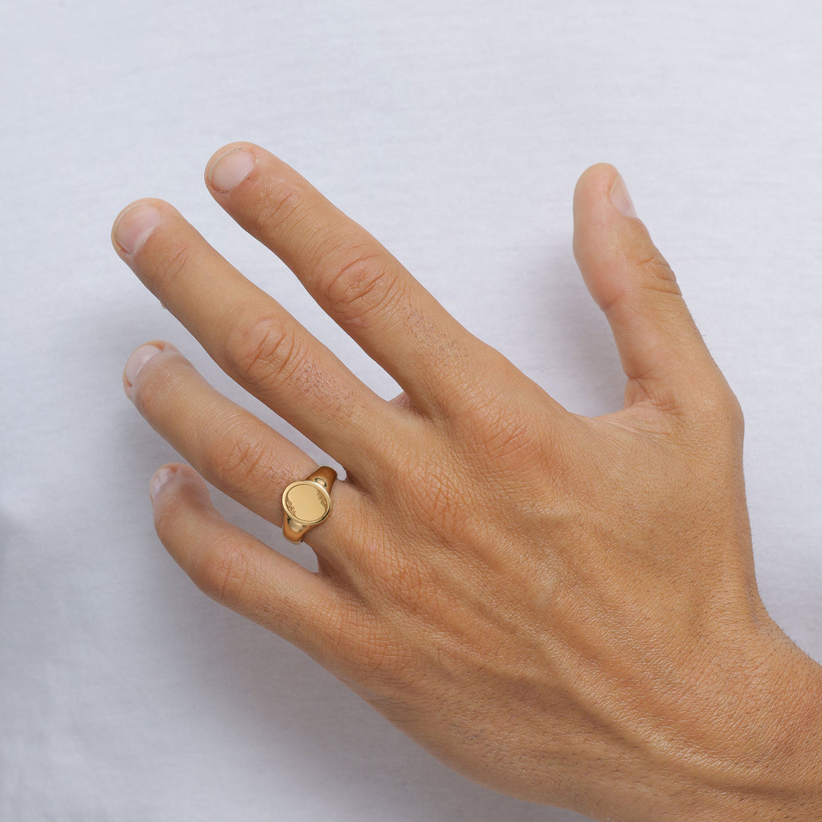 Gold - KUZZOI | Siegelring | Oval | 925 Sterling Silber vergoldet
