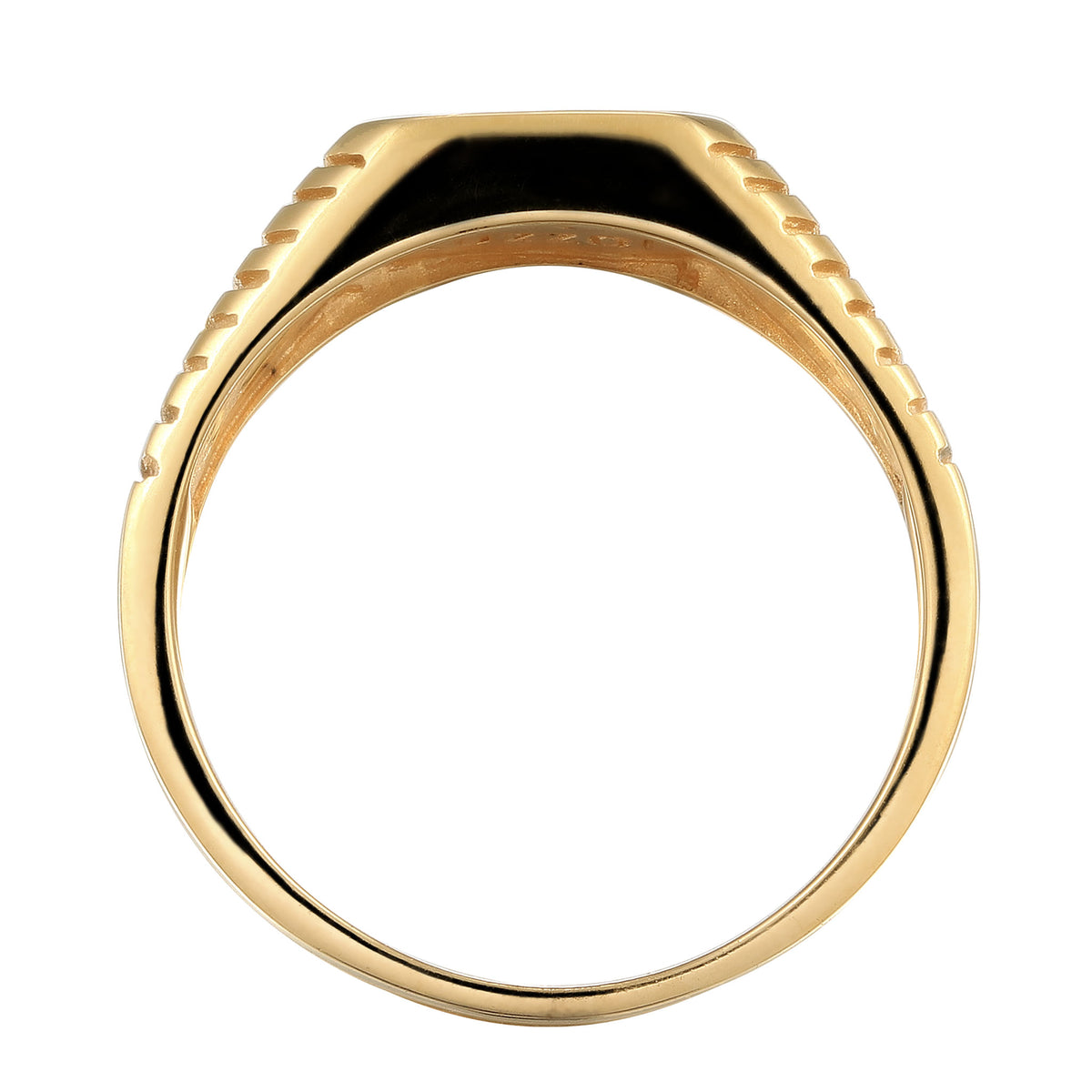 Gold - KUZZOI | Siegelring | Emaille Rot | 925 Sterling Silber vergoldet