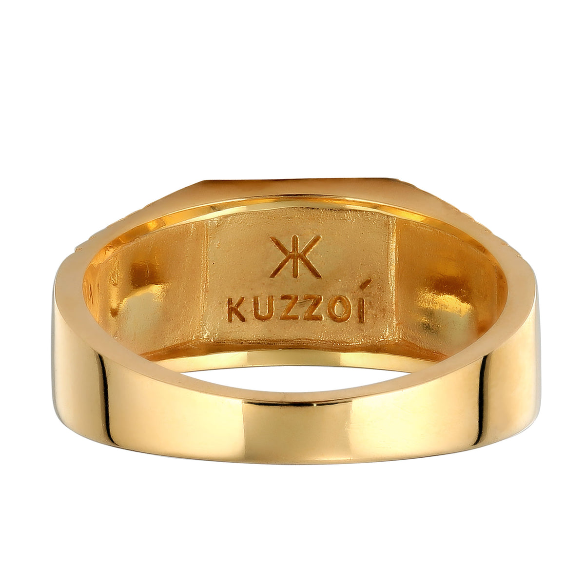 Gold - KUZZOI | Siegelring | Emaille Rot | 925 Sterling Silber vergoldet
