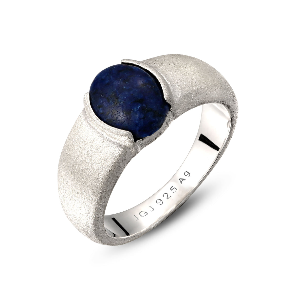 Silber - KUZZOI | Ring Siegelring | Lapislazuli Blau | 925 Sterling Silber