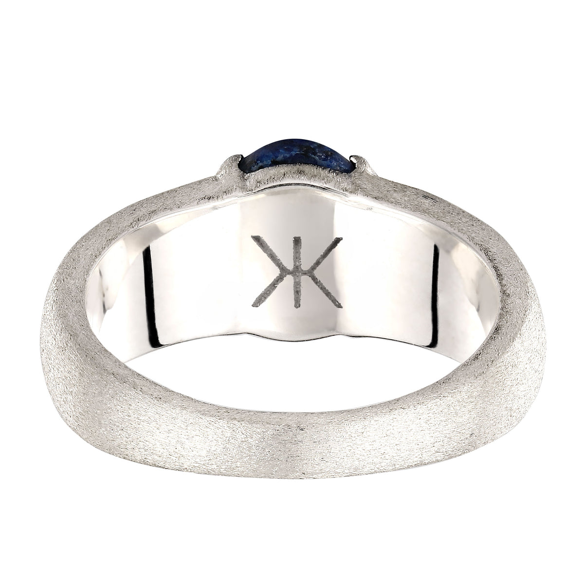 Silber - KUZZOI | Ring Siegelring | Lapislazuli Blau | 925 Sterling Silber