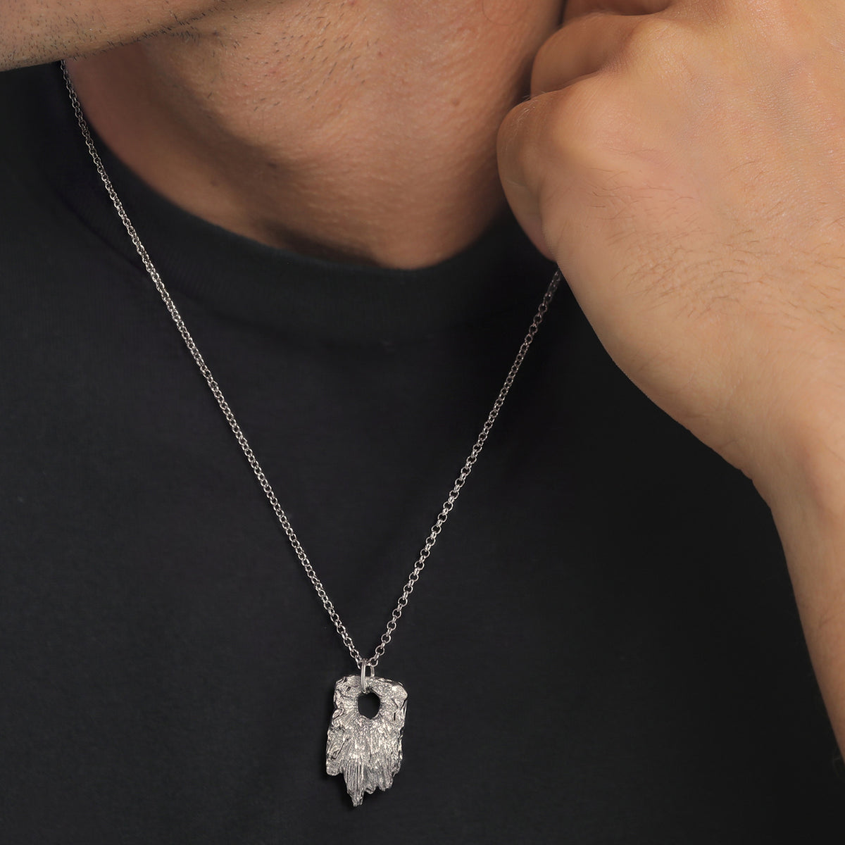 Silber - KUZZOI | Halskette Organic Anhänger | 925 Sterling Silber