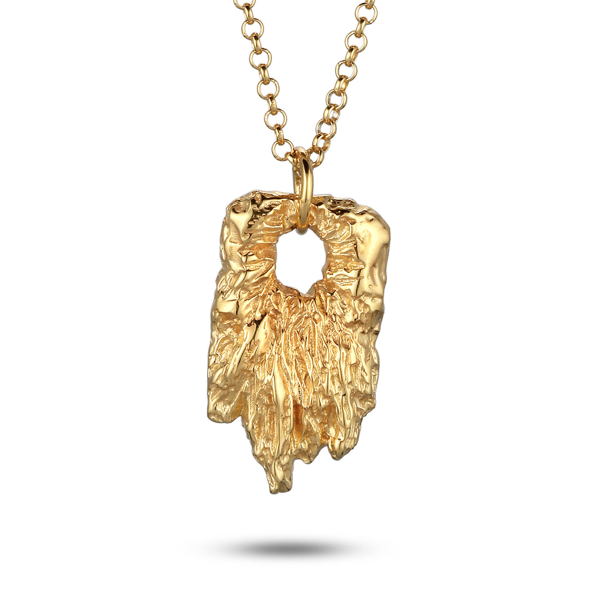 Gold - KUZZOI | Halskette | Organic Anhänger | 925 Sterling Silber vergoldet