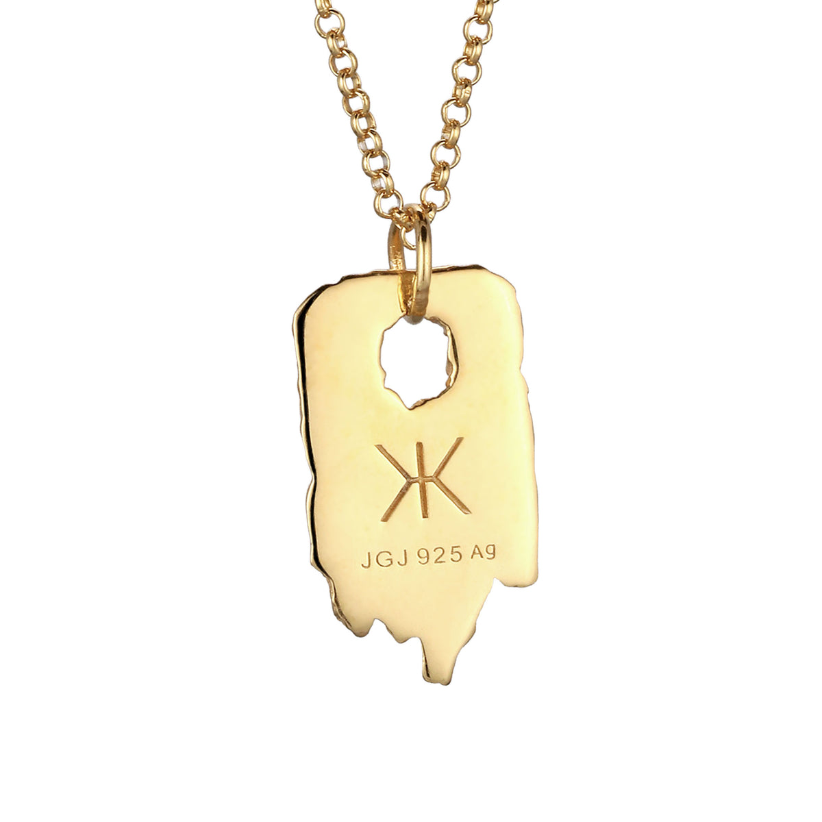 Gold - KUZZOI | Halskette | Organic Anhänger | 925 Sterling Silber vergoldet