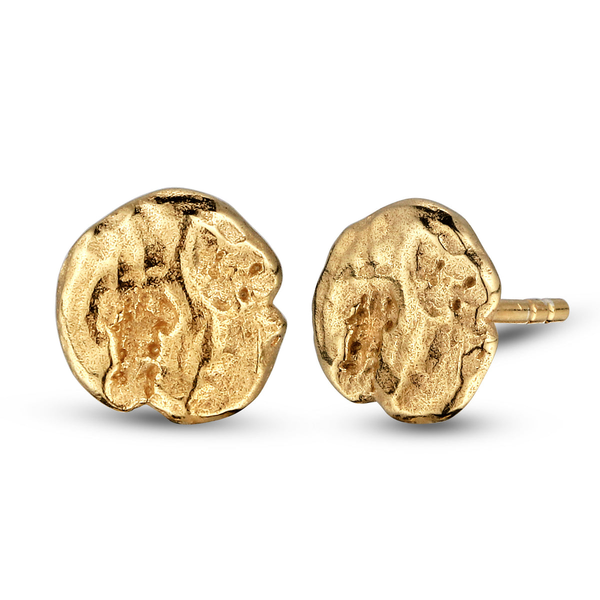 Gold - KUZZOI | Ohrstecker | Kreis Organic | 925 Sterling Silber vergoldet