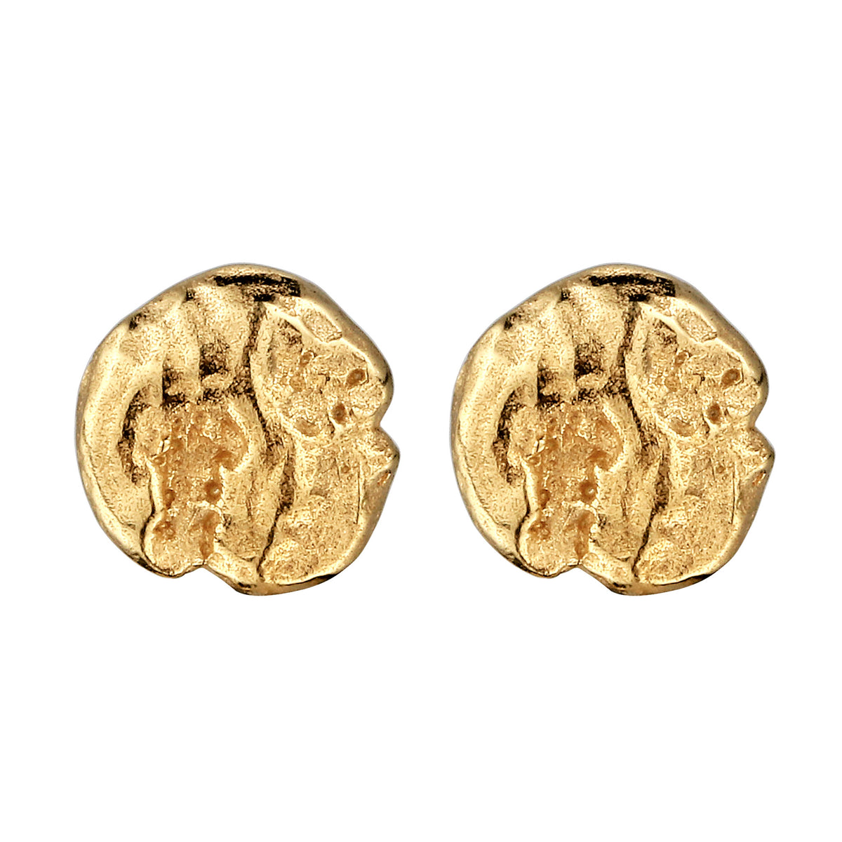 Gold - KUZZOI | Ohrstecker | Kreis Organic | 925 Sterling Silber vergoldet