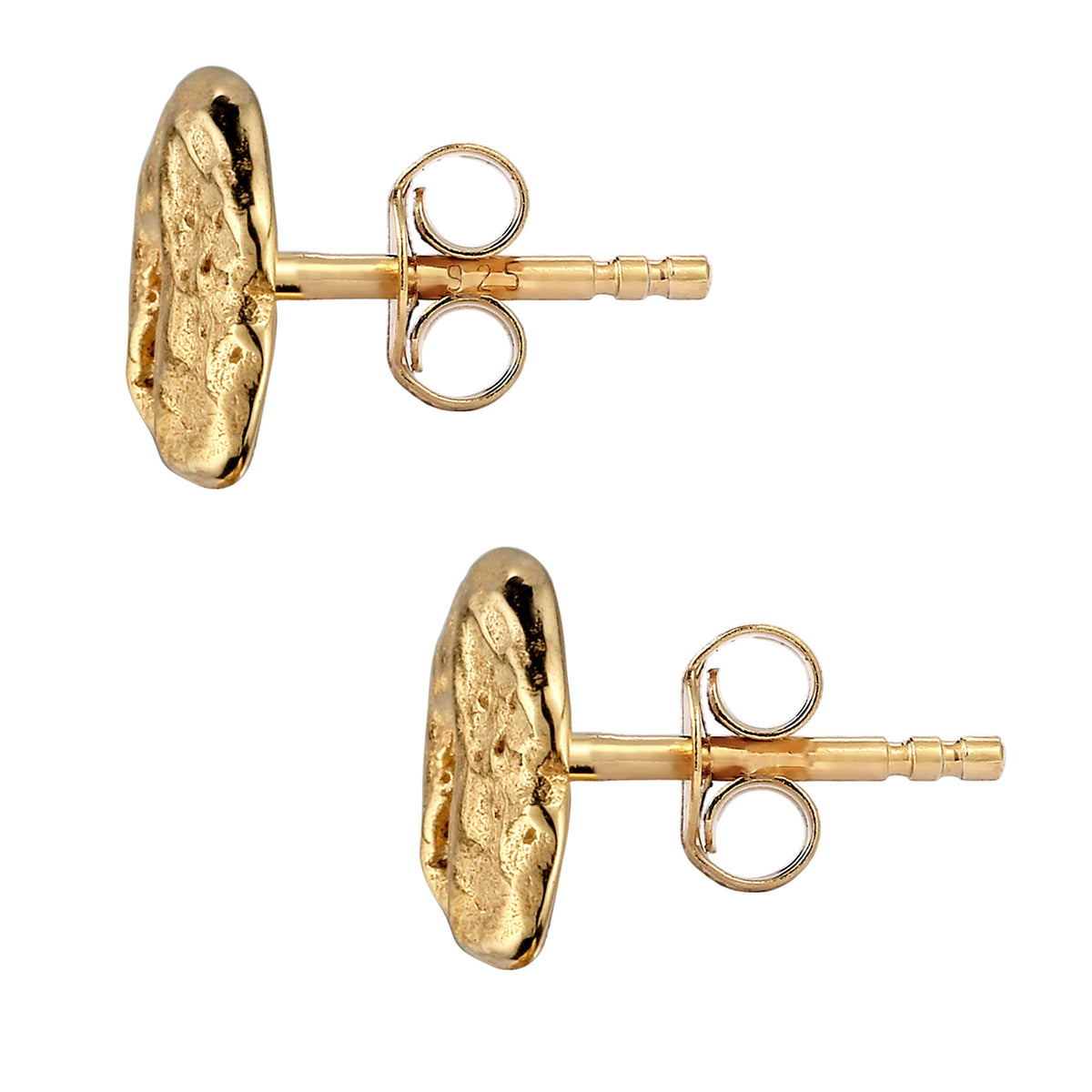 Gold - KUZZOI | Ohrstecker | Kreis Organic | 925 Sterling Silber vergoldet