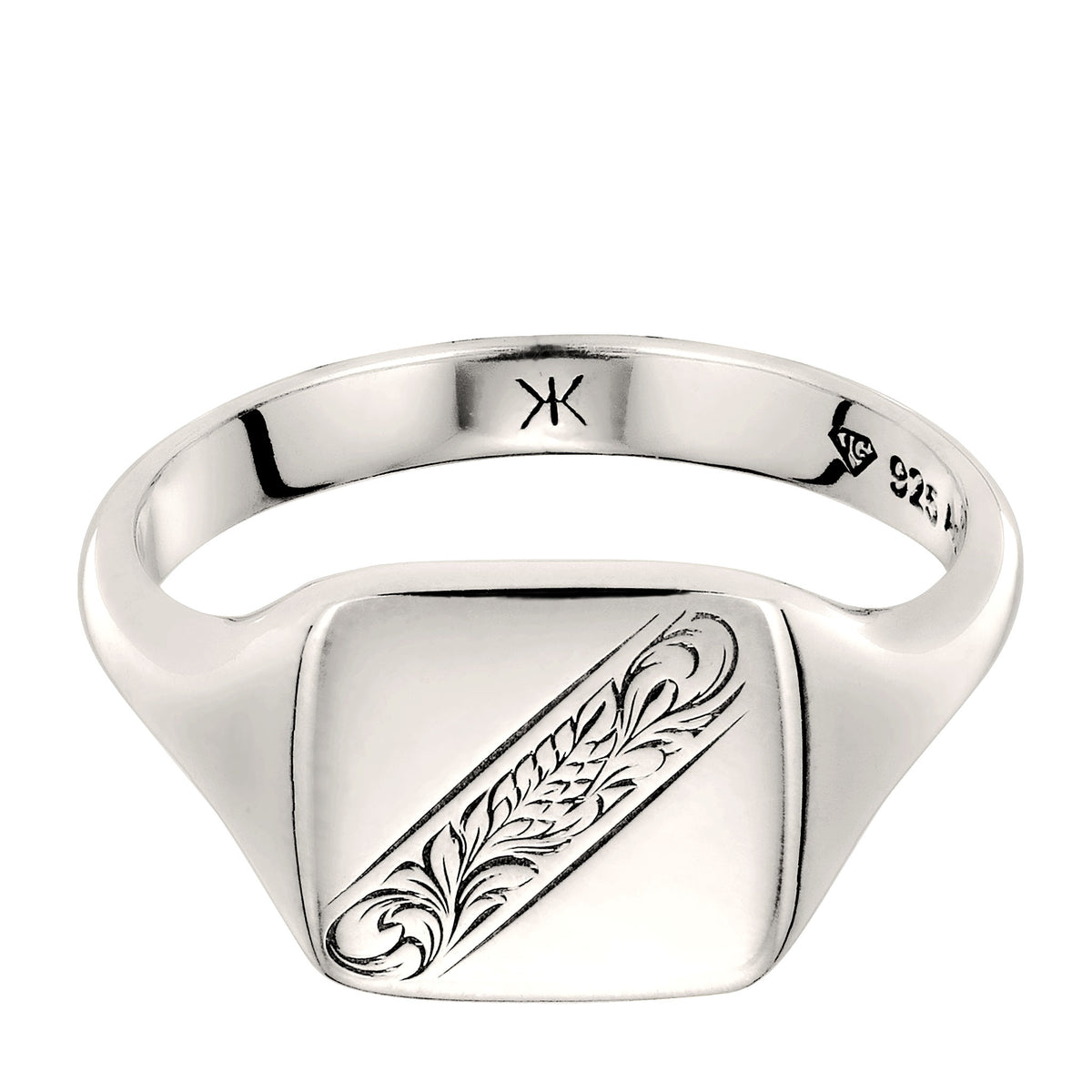 Silber - KUZZOI | Siegelring Floral Ornament | 925 Sterling Silber