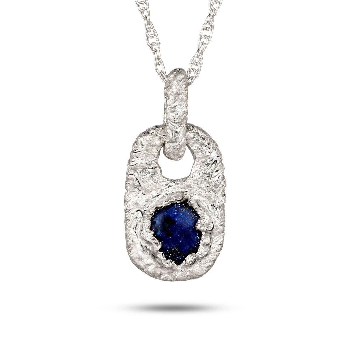 Silber - KUZZOI | Halskette | Lapislazuli Organic (Blau) | 925 Sterling Silber