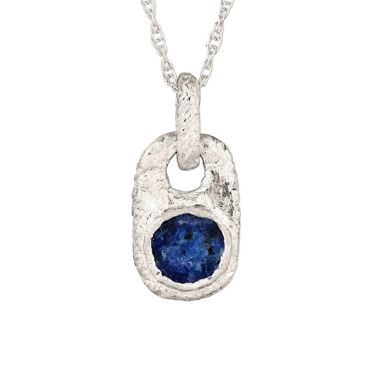 Silber - KUZZOI | Halskette | Lapislazuli Organic (Blau) | 925 Sterling Silber