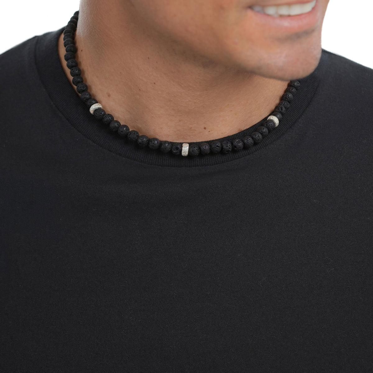 Silber - KUZZOI | Halskette | Lava (Schwarz) | 925 Sterling Silber