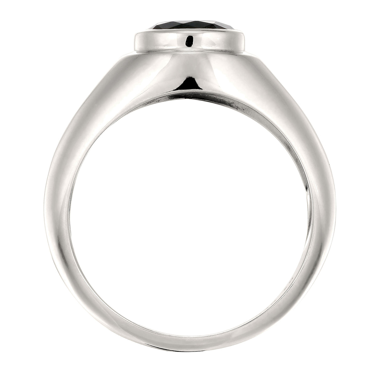 Silber - KUZZOI | Ring Siegelring | Zirkonia Schwarz | 925 Sterling Silber