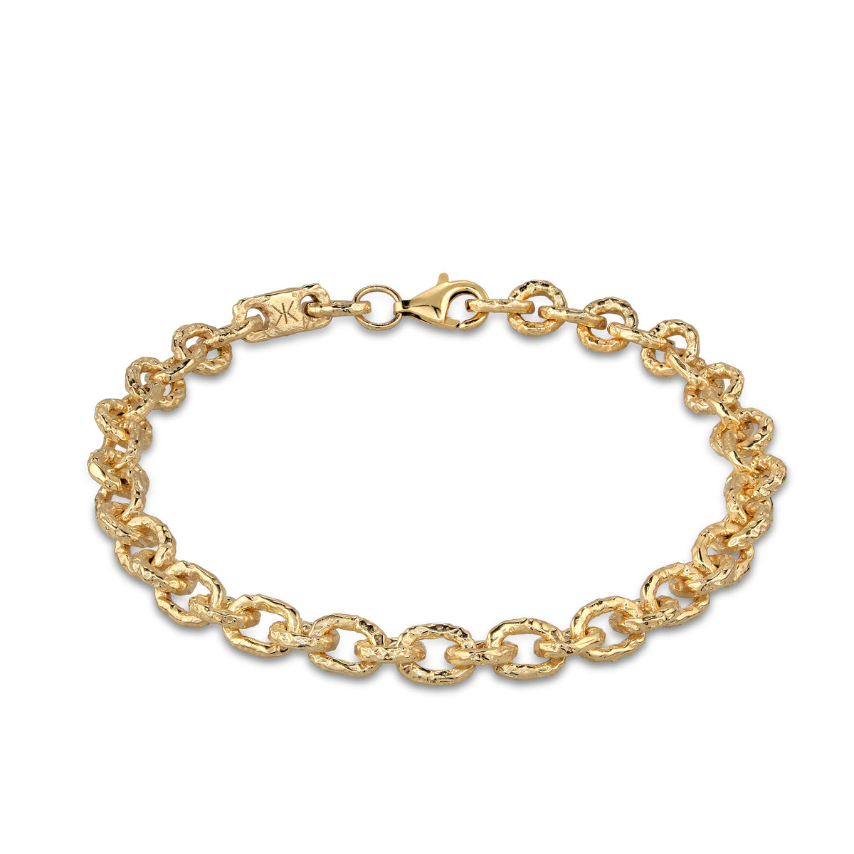 Gold - KUZZOI | Armband | Rolo Kettenarmband | 925 Sterling Silber vergoldet