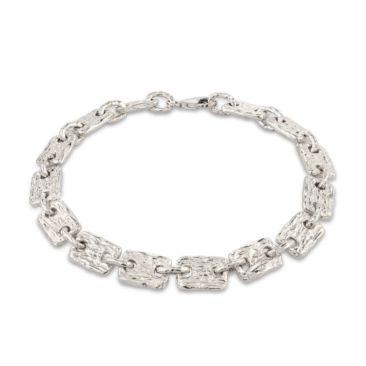 Silber - KUZZOI | Armband | Rechteck Struktur | 925 Sterling Silber