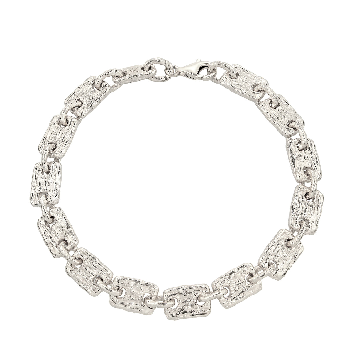 Silber - KUZZOI | Armband | Rechteck Struktur | 925 Sterling Silber