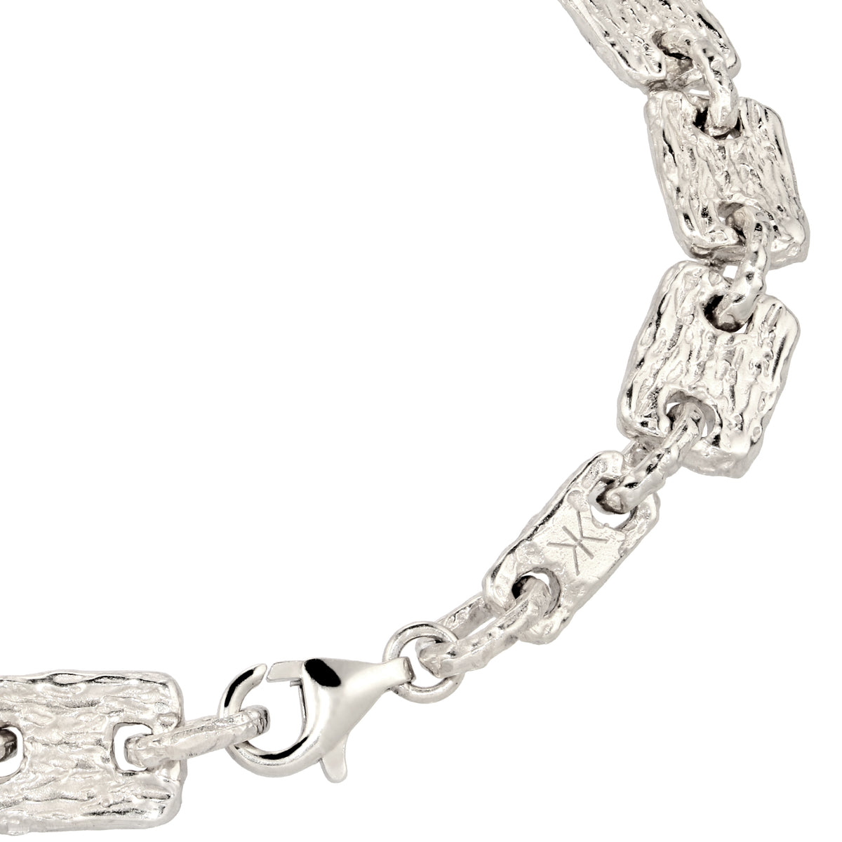 Silber - KUZZOI | Armband | Rechteck Struktur | 925 Sterling Silber