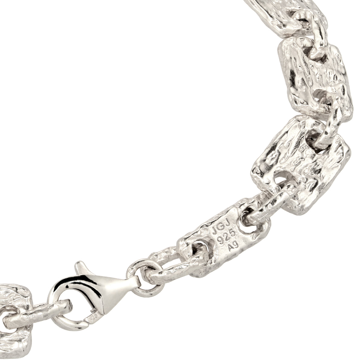 Silber - KUZZOI | Armband | Rechteck Struktur | 925 Sterling Silber