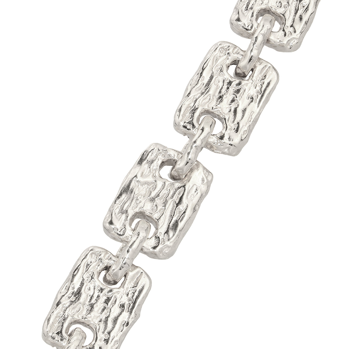 Silber - KUZZOI | Armband | Rechteck Struktur | 925 Sterling Silber