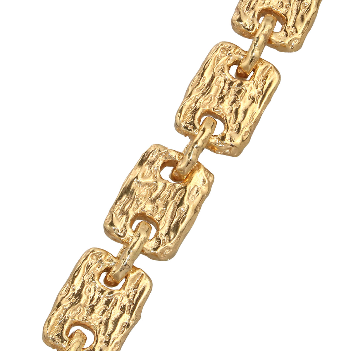 Gold - KUZZOI | Armband | Rechteck Struktur | 925 Sterling Silber vergoldet