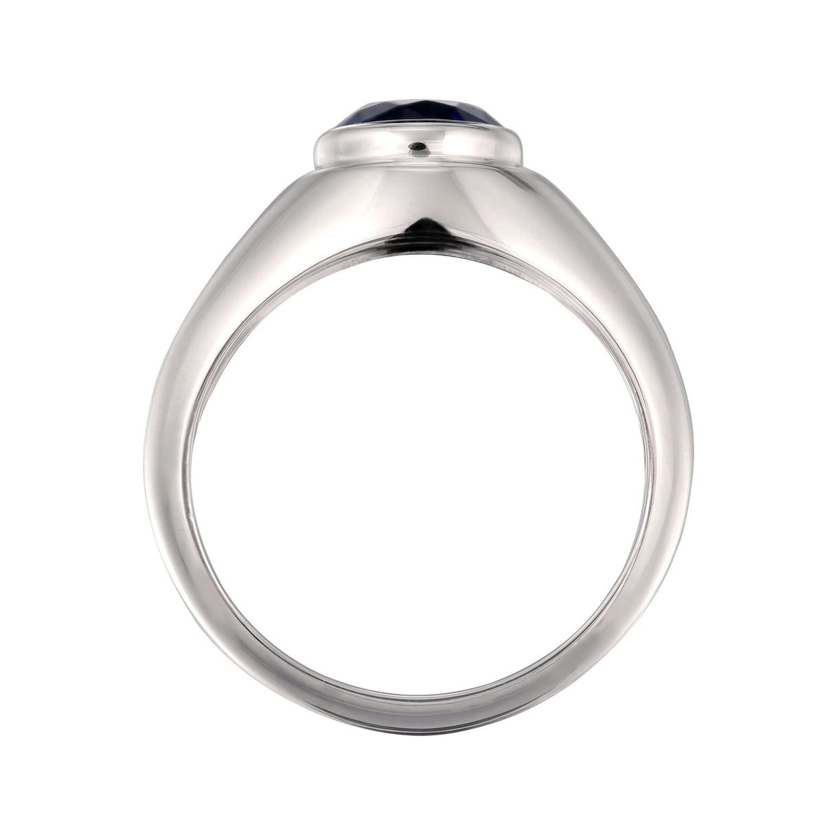 Silber - KUZZOI | Herren Siegelring | Synthetischer Saphir (Blau) | 925 Sterling Silber