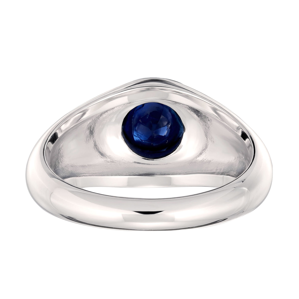 Silber - KUZZOI | Herren Siegelring | Synthetischer Saphir (Blau) | 925 Sterling Silber