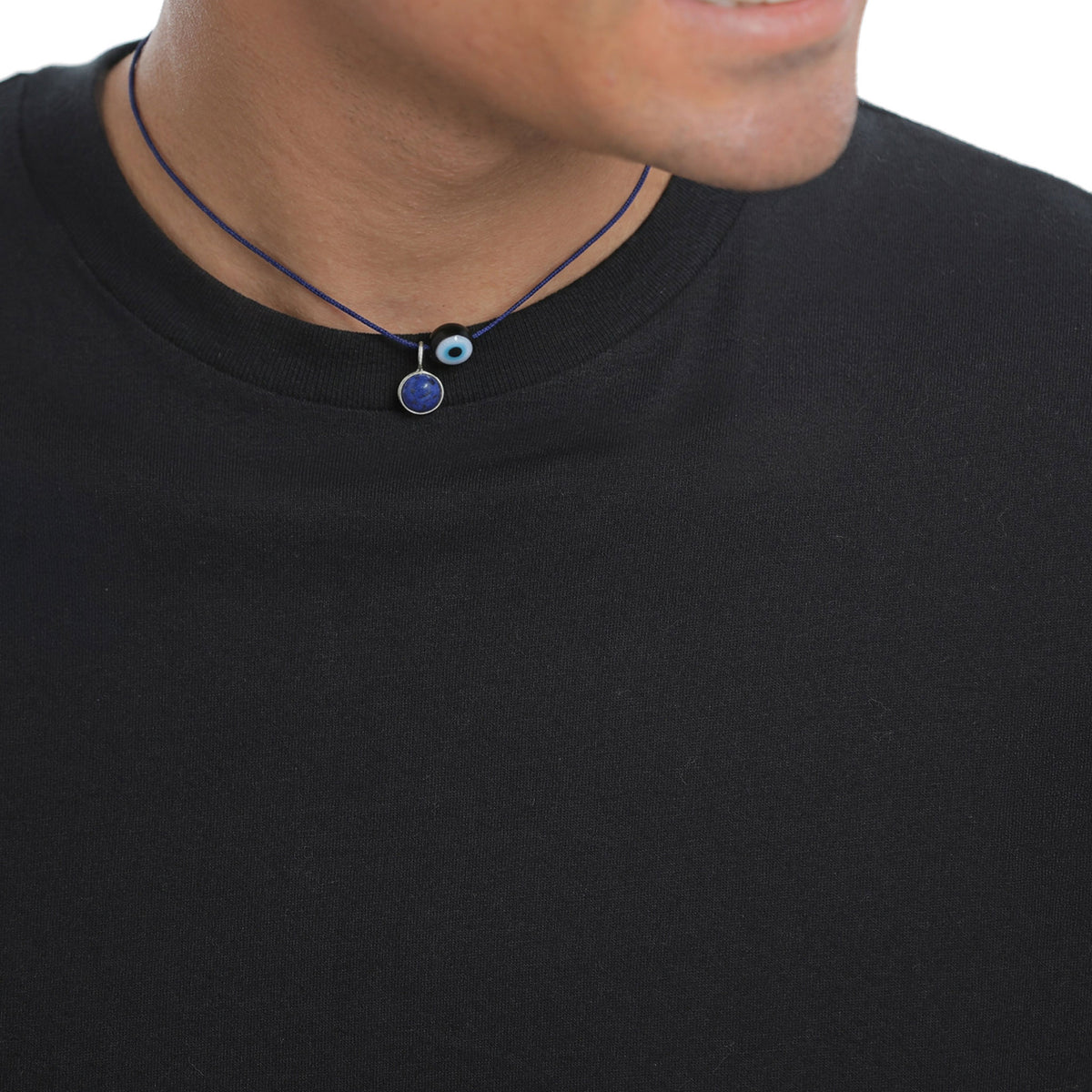 Blau - KUZZOI | Halskette Evil Eye | Lapislazuli (Blau) | 925 Sterling Silber
