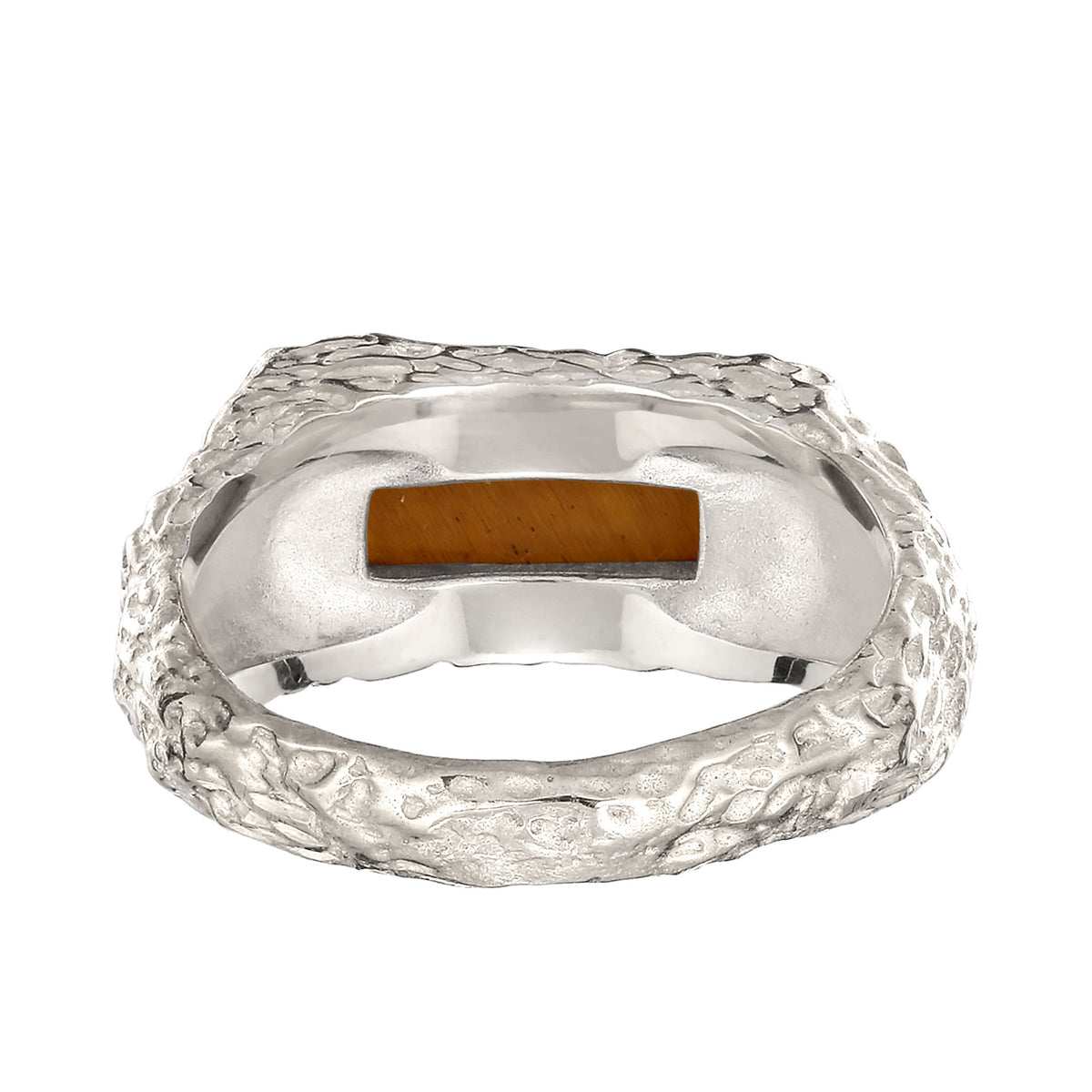 Silber - KUZZOI | Siegelring Rechteck | Tigerauge Organic | 925 Sterling Silber