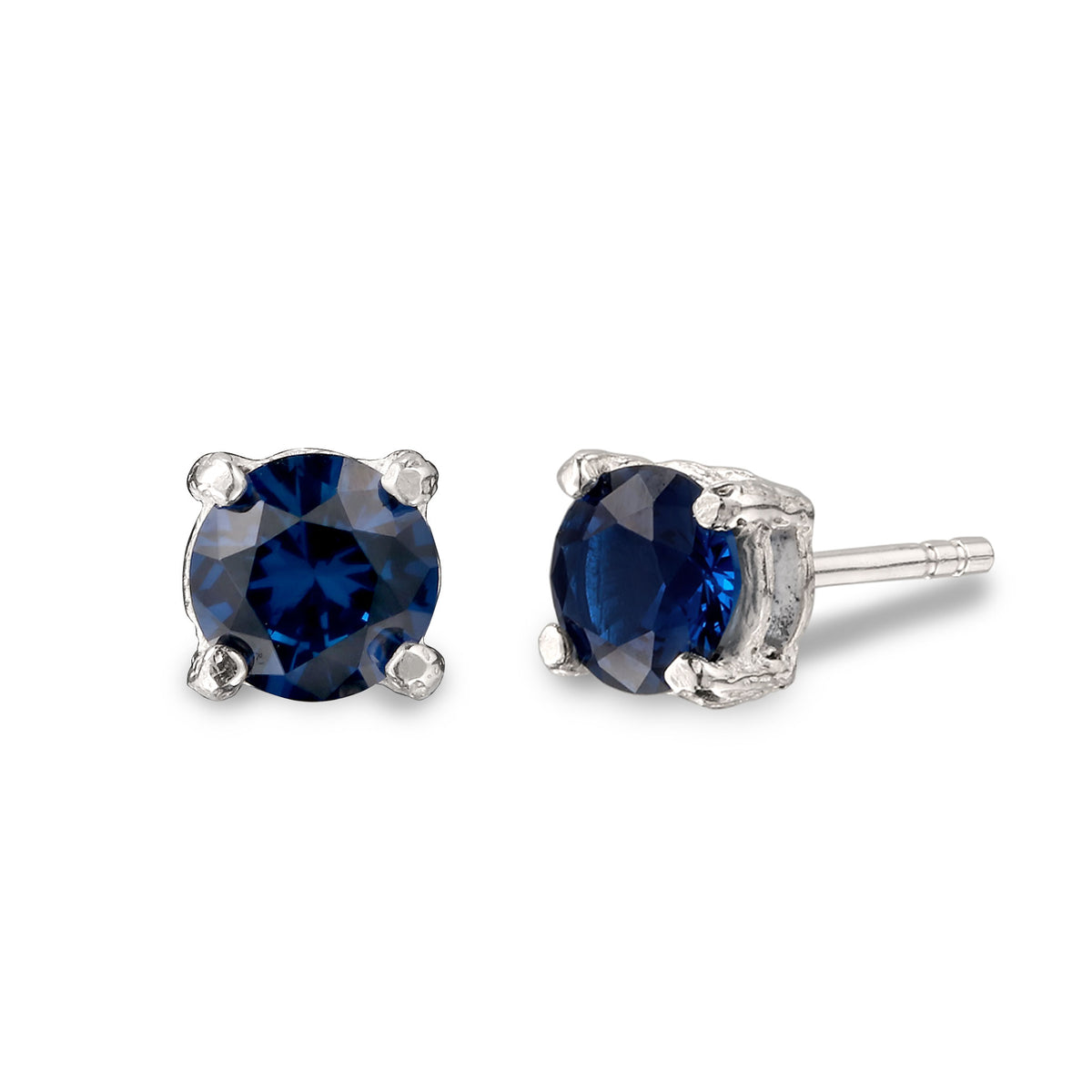 Silber - KUZZOI | Ohrstecker | Synthetischer Saphir Blau | 925 Sterling Silber