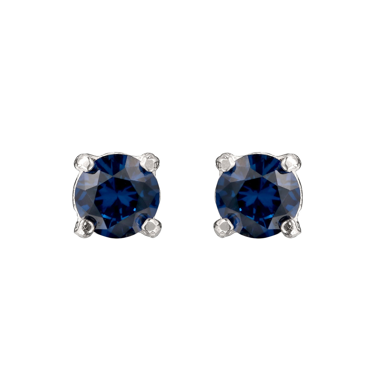Silber - KUZZOI | Ohrstecker | Synthetischer Saphir Blau | 925 Sterling Silber