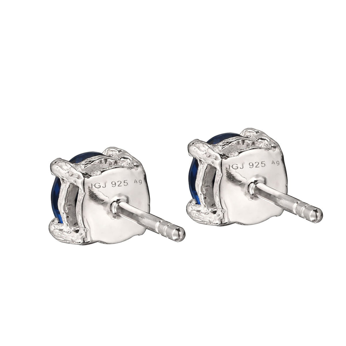 Silber - KUZZOI | Ohrstecker | Synthetischer Saphir Blau | 925 Sterling Silber