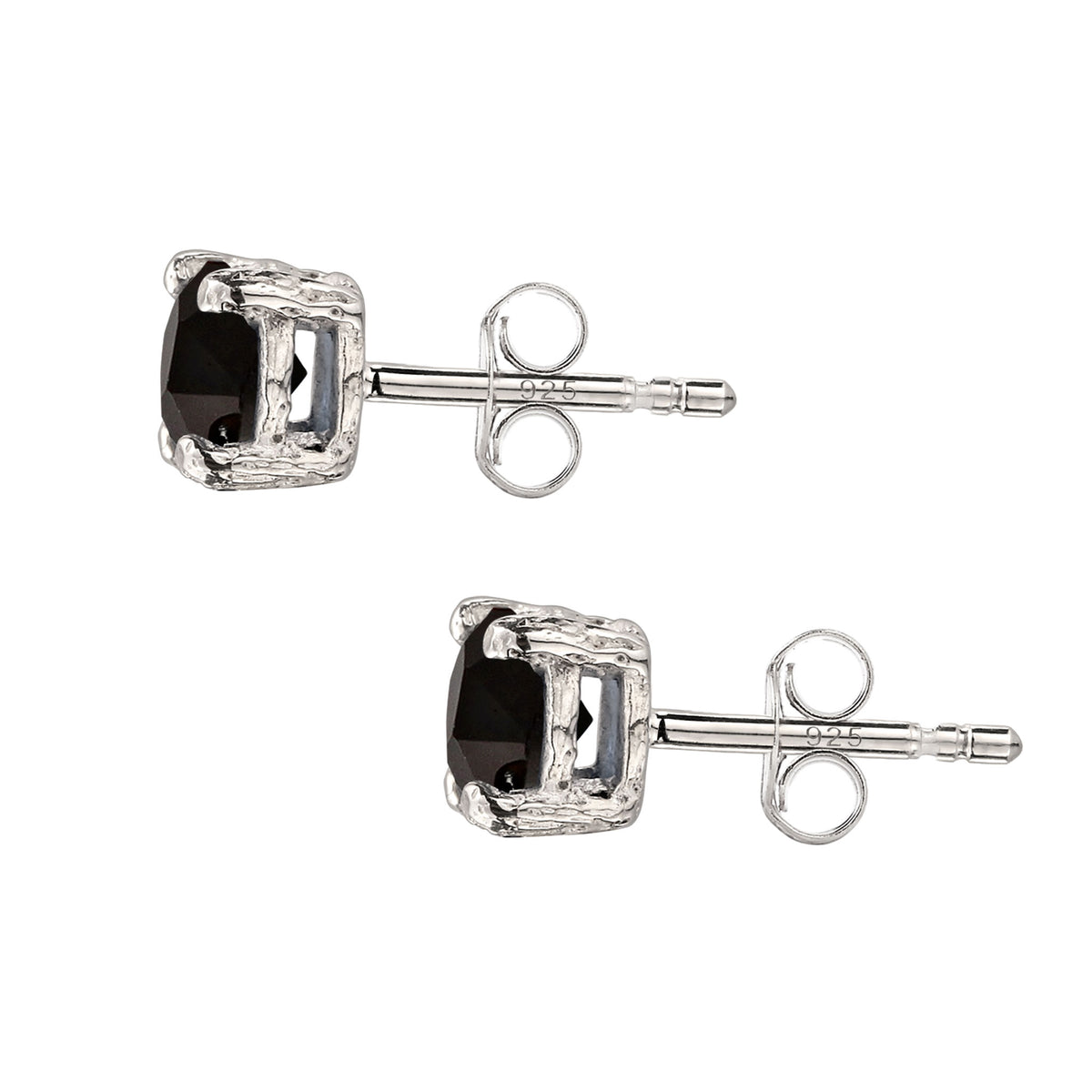 Schwarz - KUZZOI | Ohrstecker | Swarovski® Kristalle Schwarz | 925 Sterling Silber